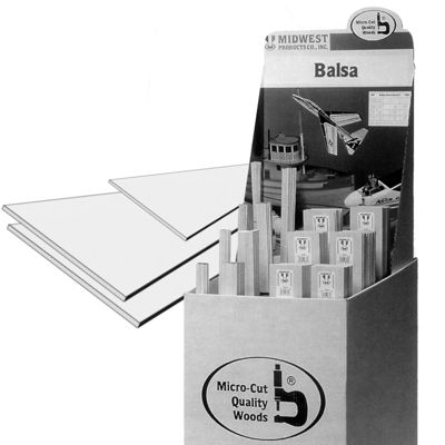 Balsa 1/16X4X36 (1,59x10,16x910mm) MIDA 6402